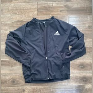 Adidas jacket men medium black full zip windbreaker activewear